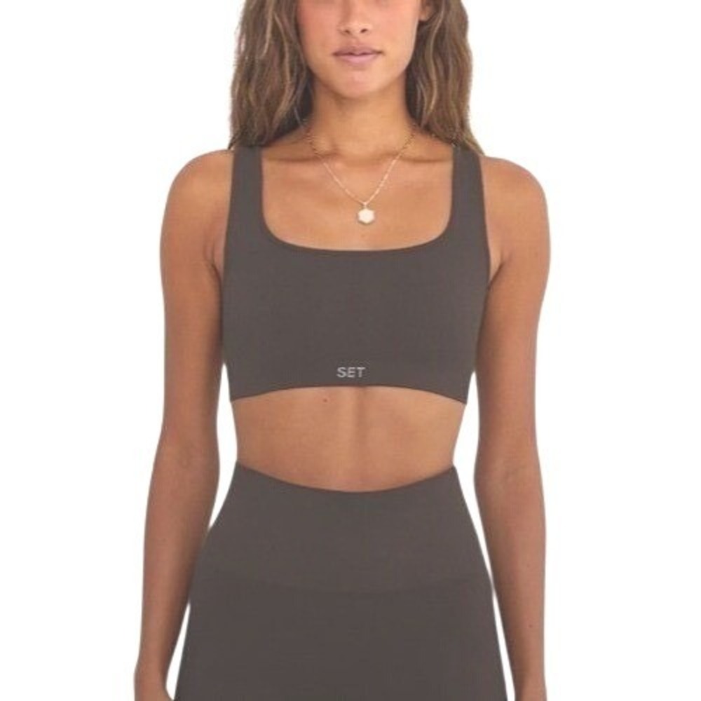 Set Active | SCULPTFLEX Ribbed Workout SET Espresso Brown Bra+Shorts | S